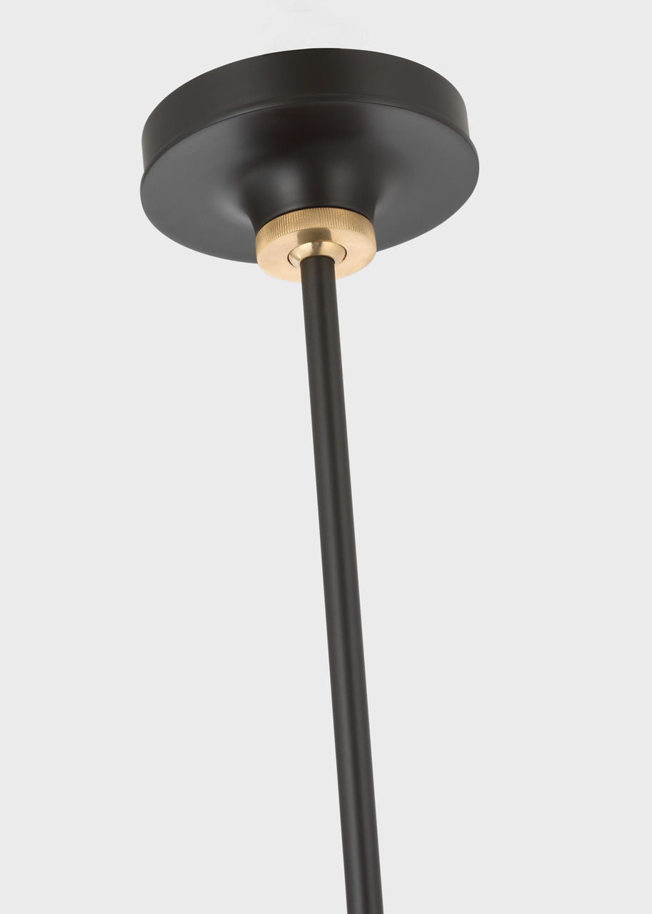 Oso 72" Linear Arched Pendant | Modern Iron and Hand-Rubbed Antique Brass | Modern Iron Shade