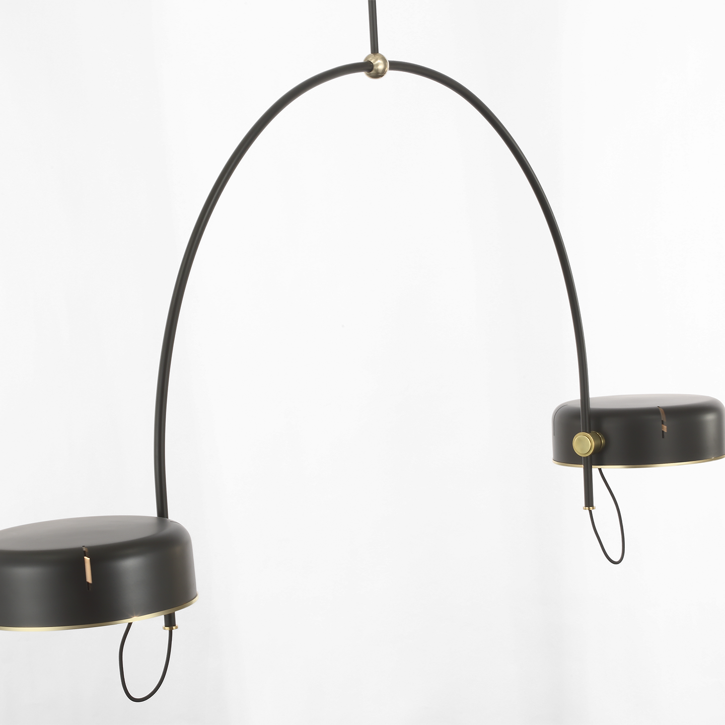 Oso 72" Linear Arched Pendant | Modern Iron and Hand-Rubbed Antique Brass | Modern Iron Shade