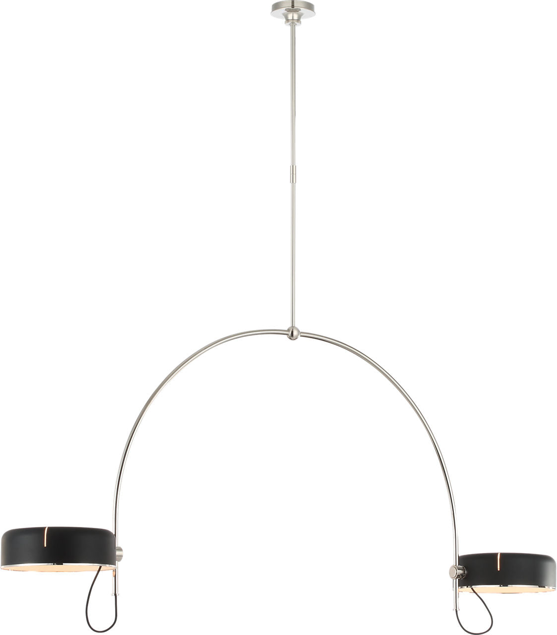 Oso 72" Linear Arched Pendant | Polished Nickel | Matte Black Shade