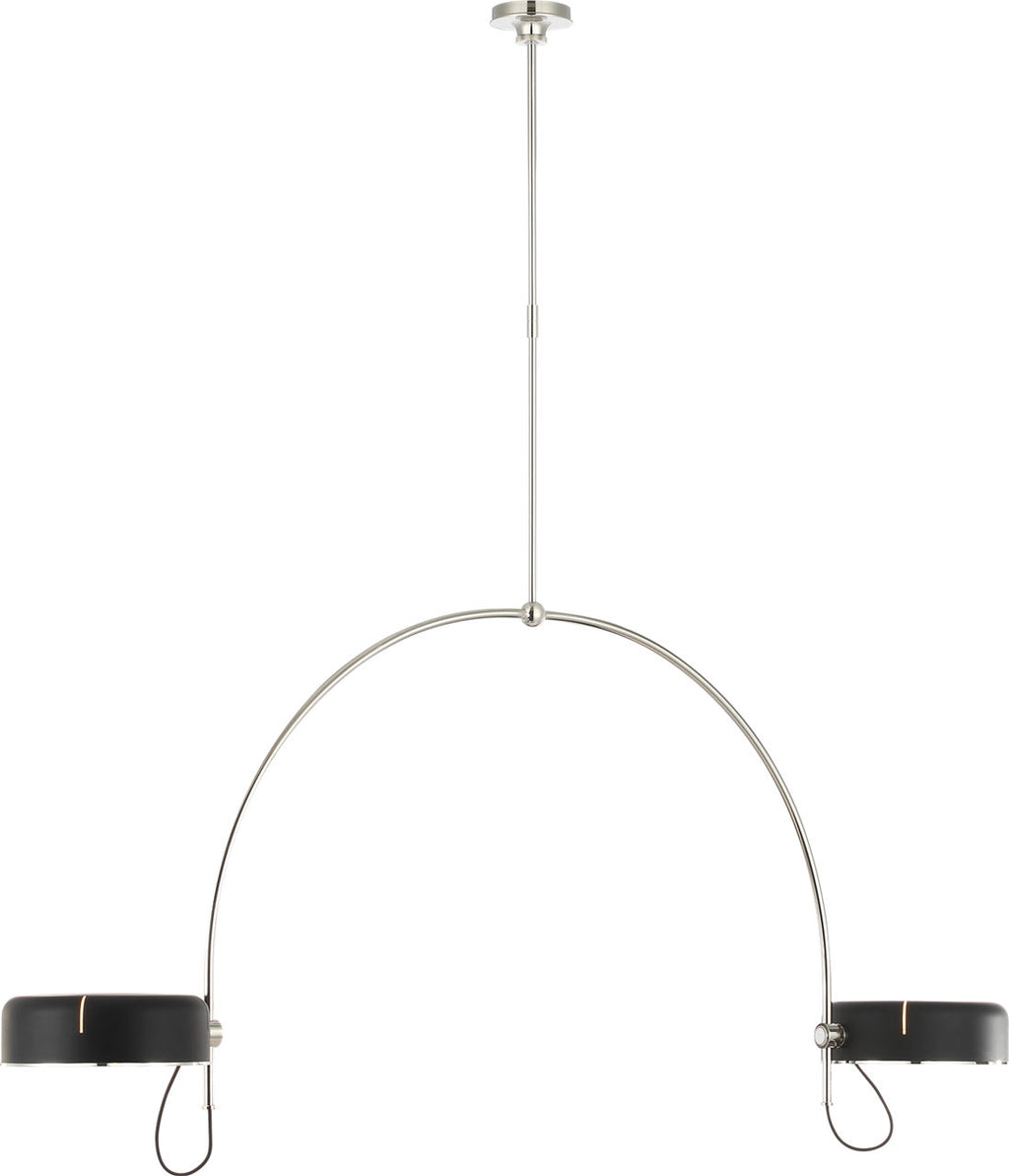 Oso 72" Linear Arched Pendant | Polished Nickel | Matte Black Shade