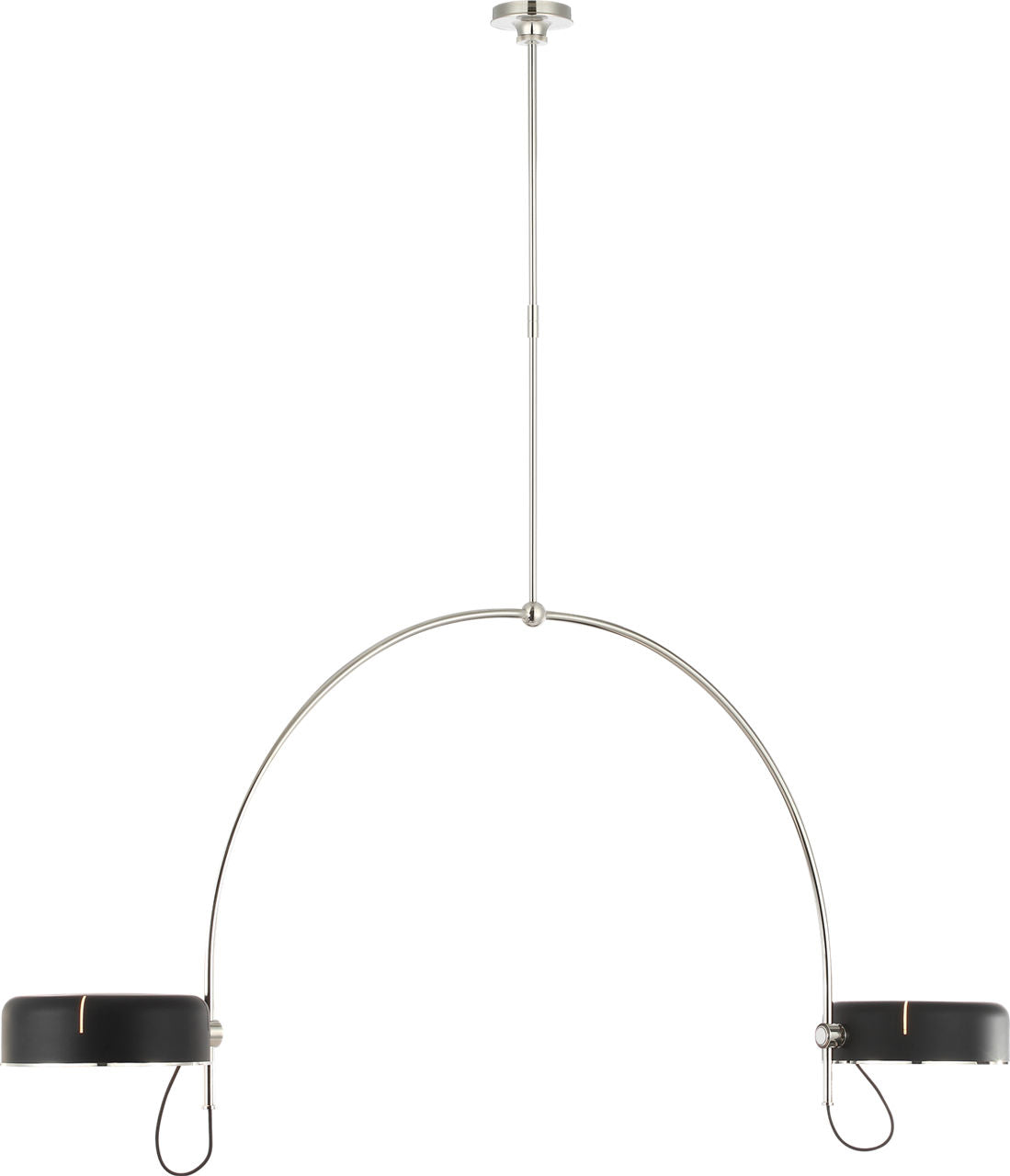 Oso 72" Linear Arched Pendant | Polished Nickel | Matte Black Shade
