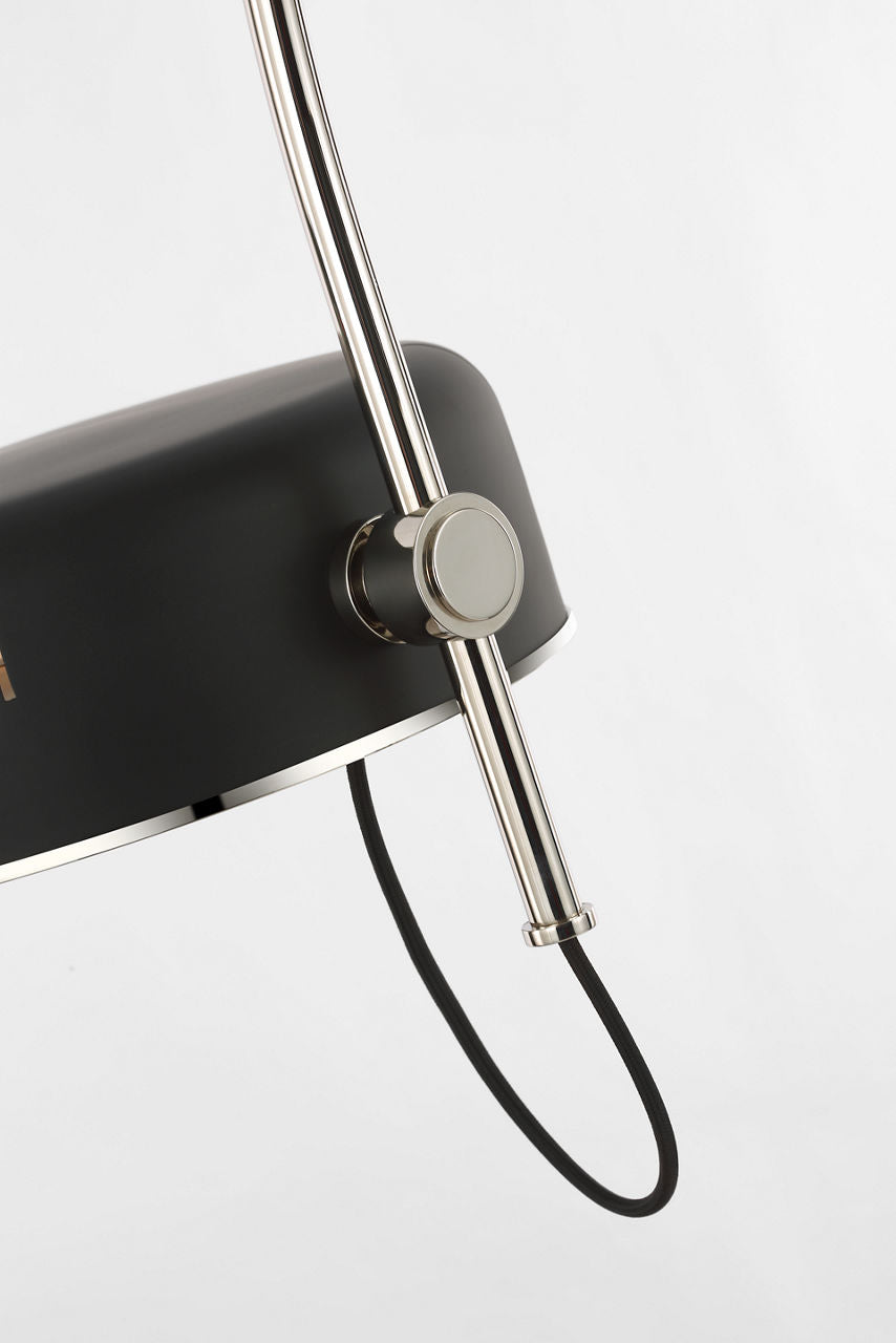 Oso 72" Linear Arched Pendant | Polished Nickel | Matte Black Shade