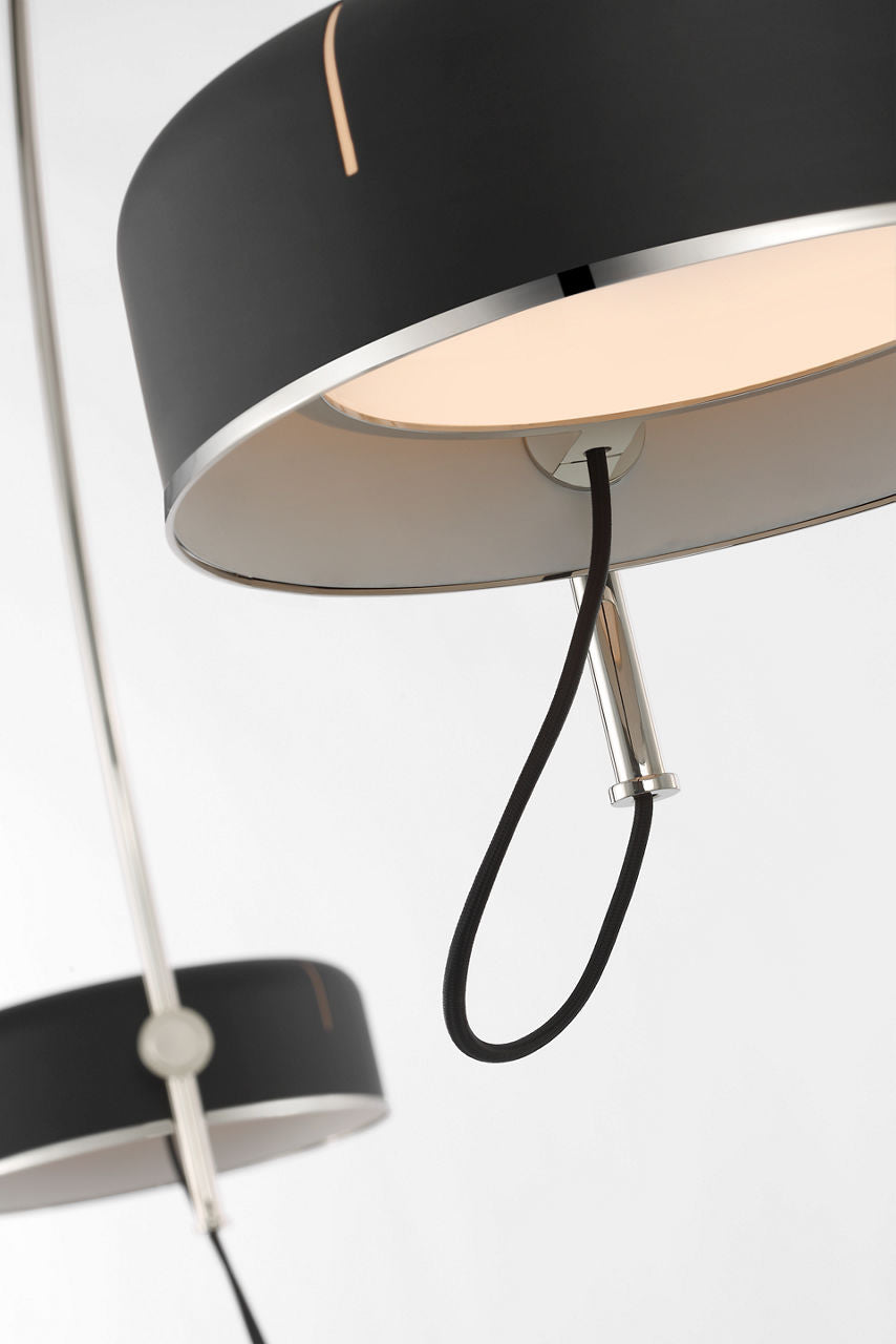 Oso 72" Linear Arched Pendant | Polished Nickel | Matte Black Shade
