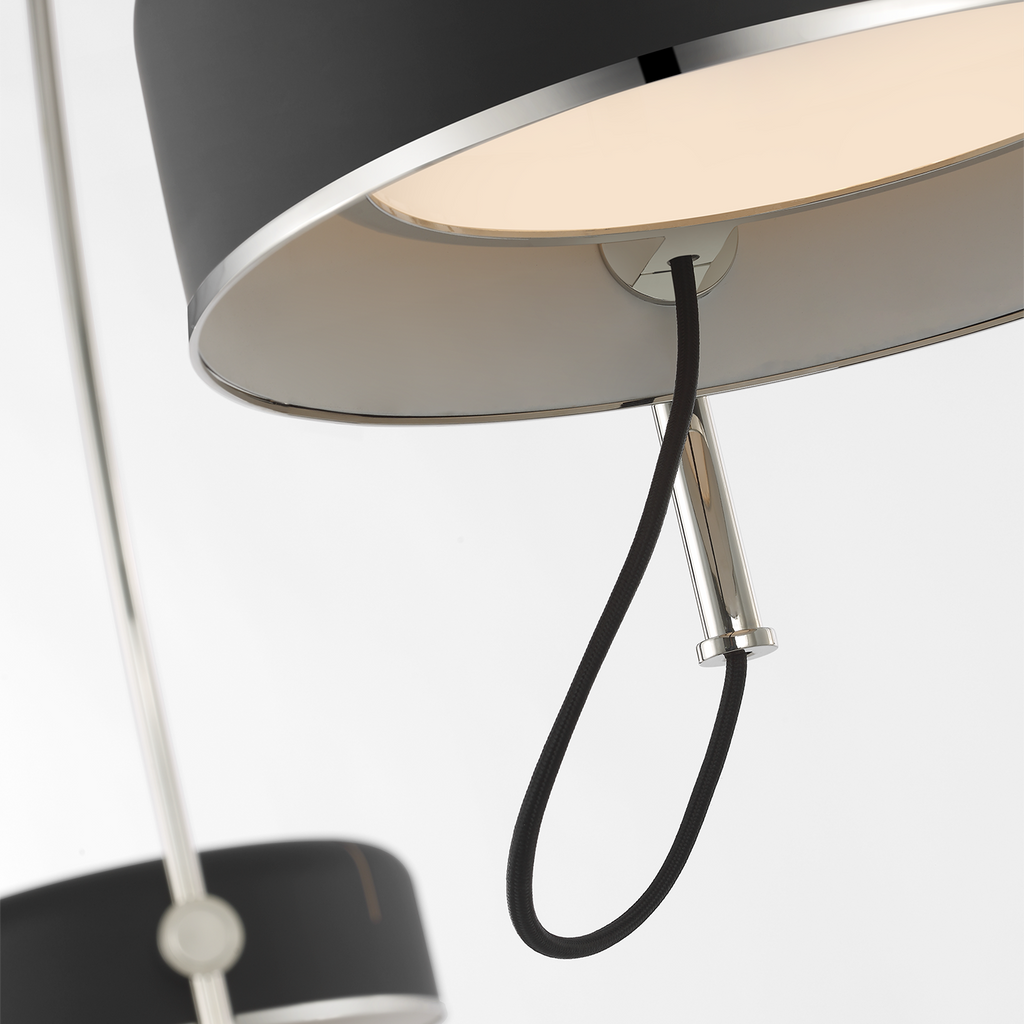 Oso 72" Linear Arched Pendant | Polished Nickel | Matte Black Shade