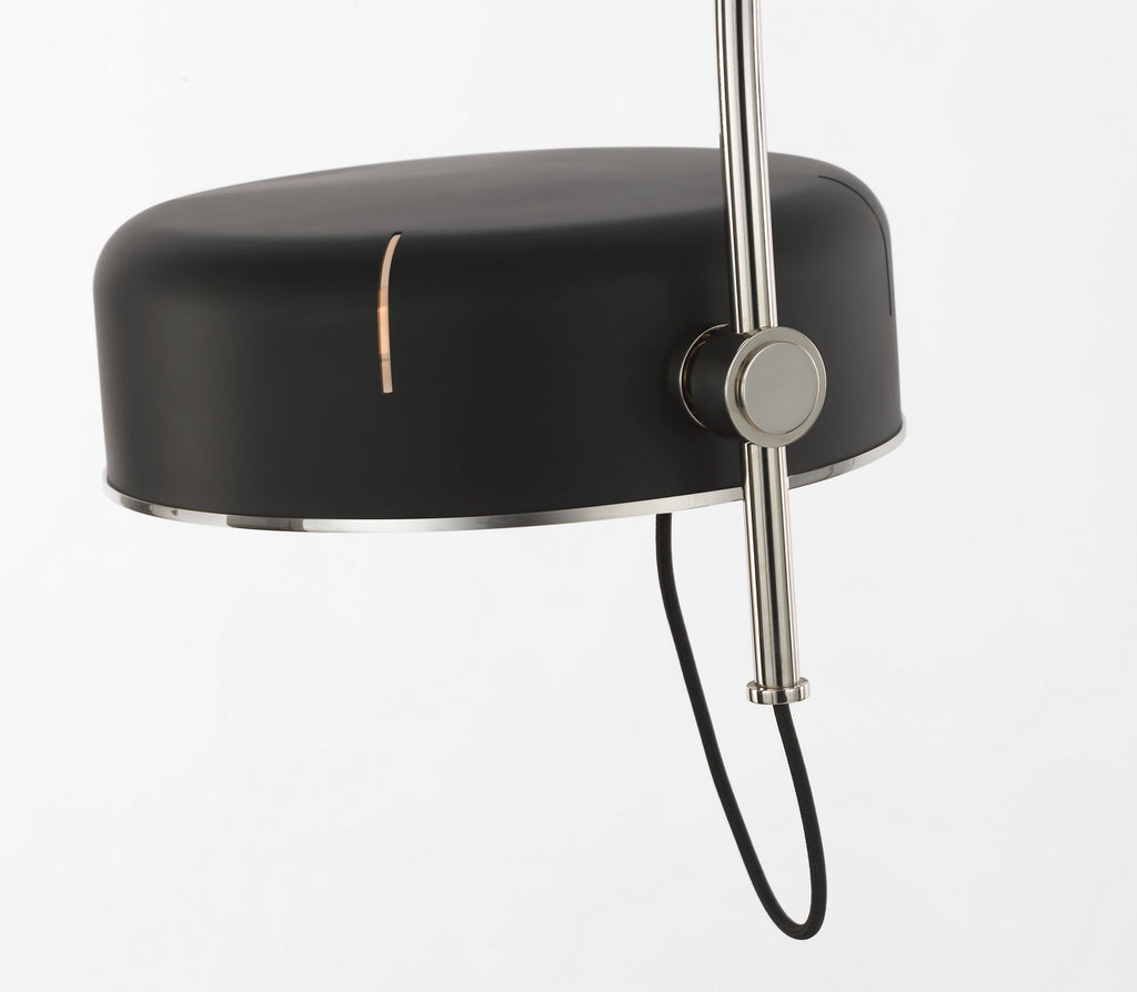 Oso 72" Linear Arched Pendant | Polished Nickel | Matte Black Shade