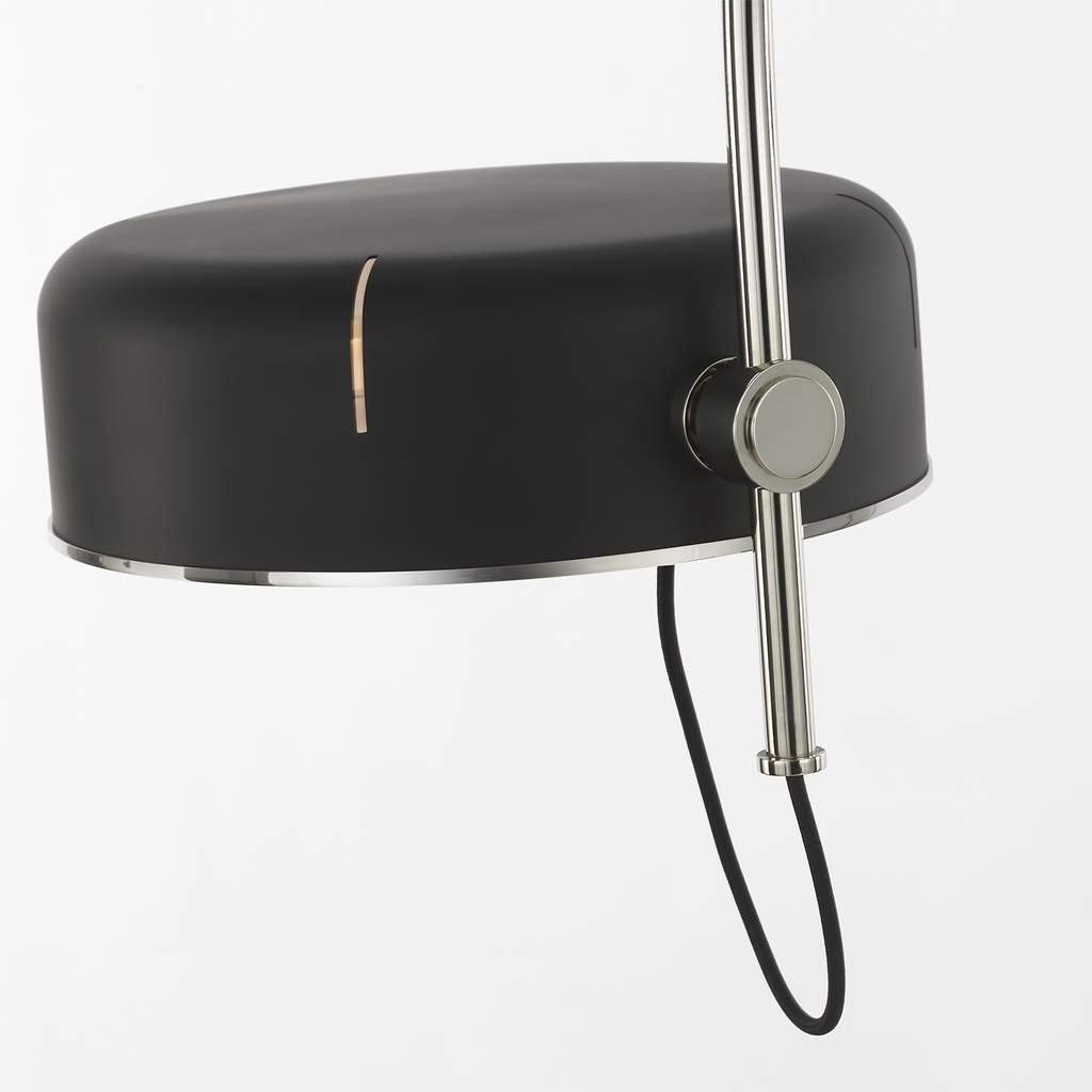 Oso 72" Linear Arched Pendant | Polished Nickel | Matte Black Shade