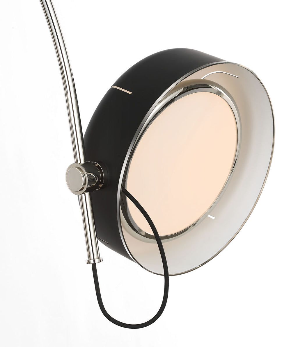Oso 72" Linear Arched Pendant | Polished Nickel | Matte Black Shade