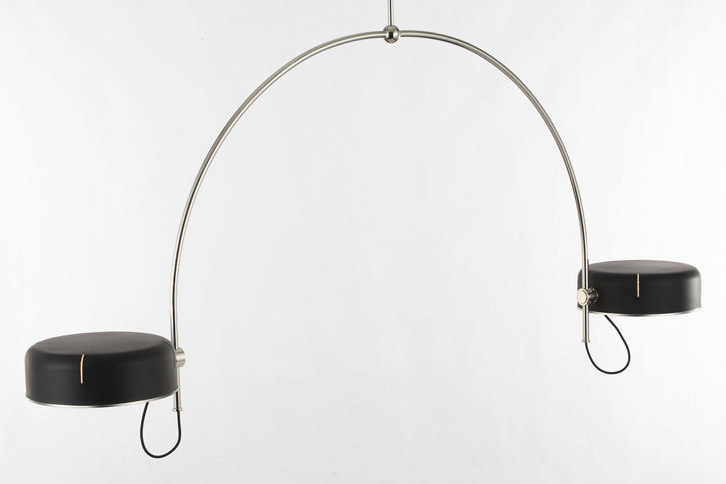 Oso 72" Linear Arched Pendant | Polished Nickel | Matte Black Shade