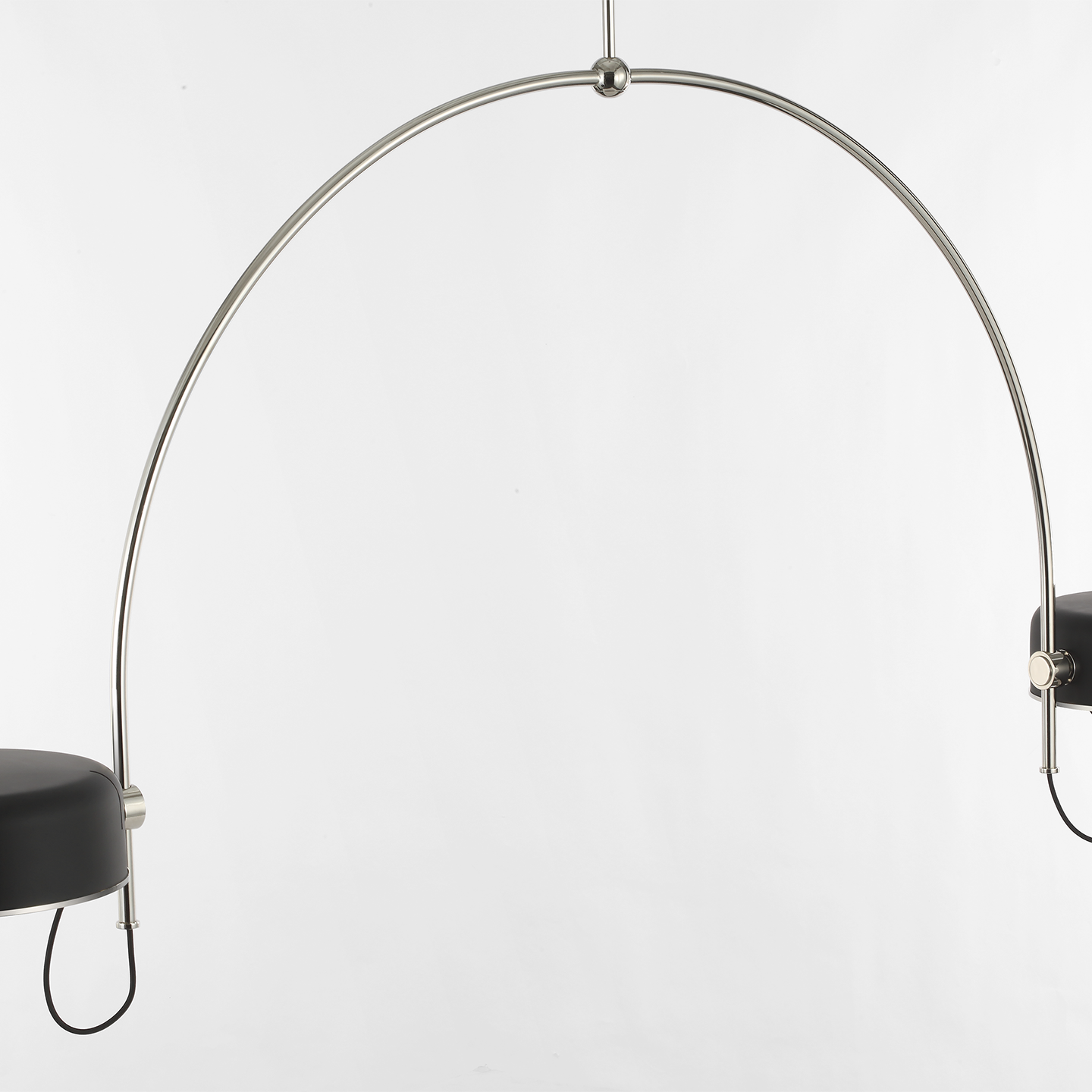 Oso 72" Linear Arched Pendant | Polished Nickel | Matte Black Shade