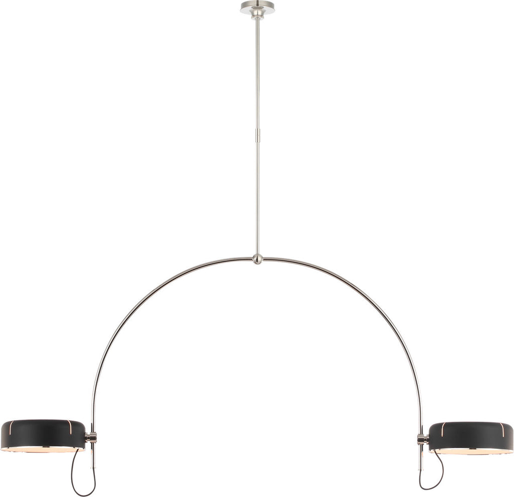 Oso 72" Linear Arched Pendant | Polished Nickel | Matte Black Shade