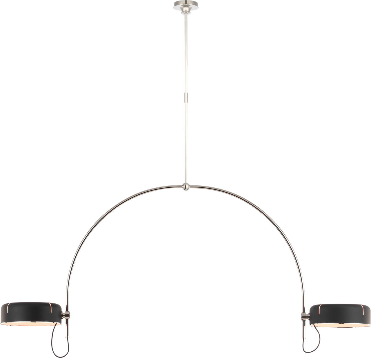 Oso 72" Linear Arched Pendant | Polished Nickel | Matte Black Shade