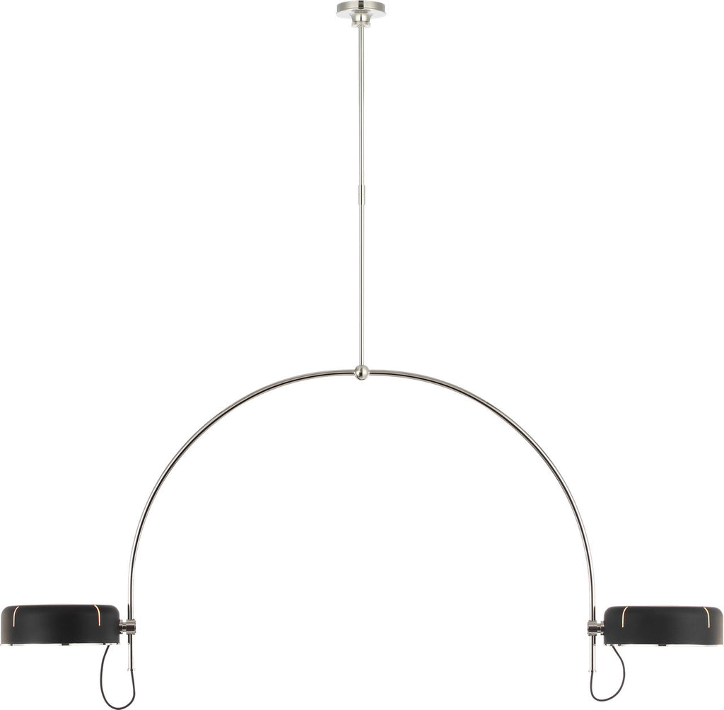 Oso 72" Linear Arched Pendant | Polished Nickel | Matte Black Shade