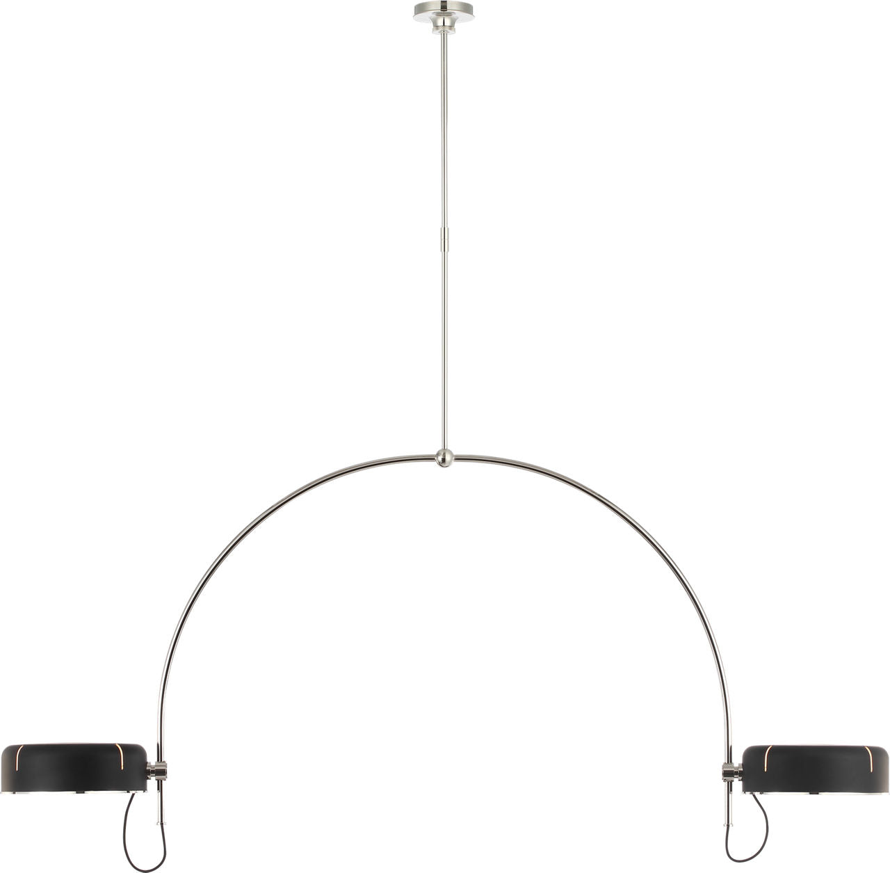 Oso 72" Linear Arched Pendant | Polished Nickel | Matte Black Shade