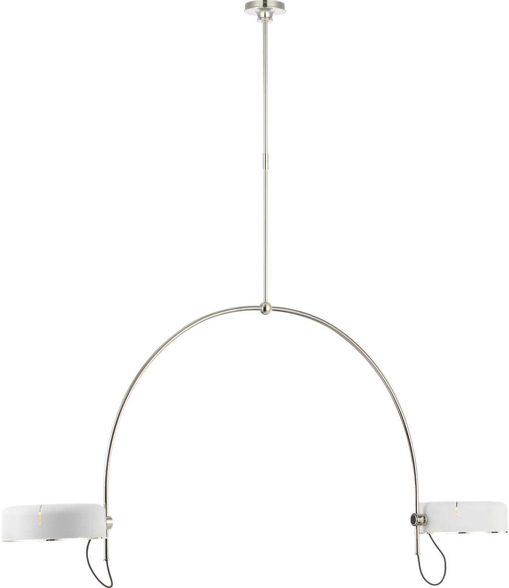 Oso 72" Linear Arched Pendant | Polished Nickel | Matte White Shade