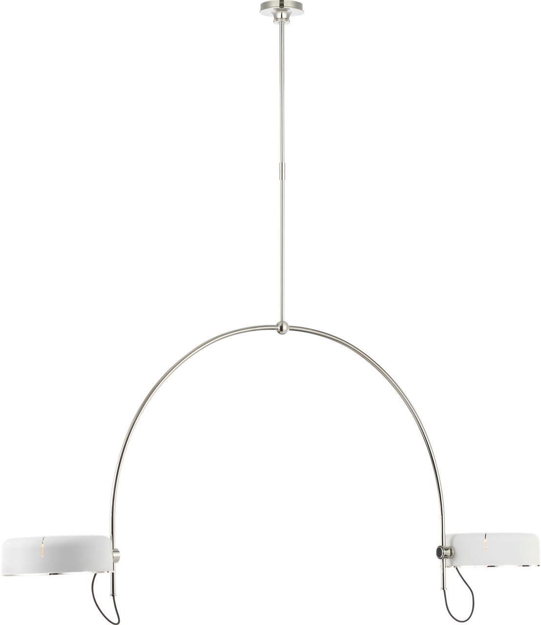 Oso 72" Linear Arched Pendant | Polished Nickel | Matte White Shade