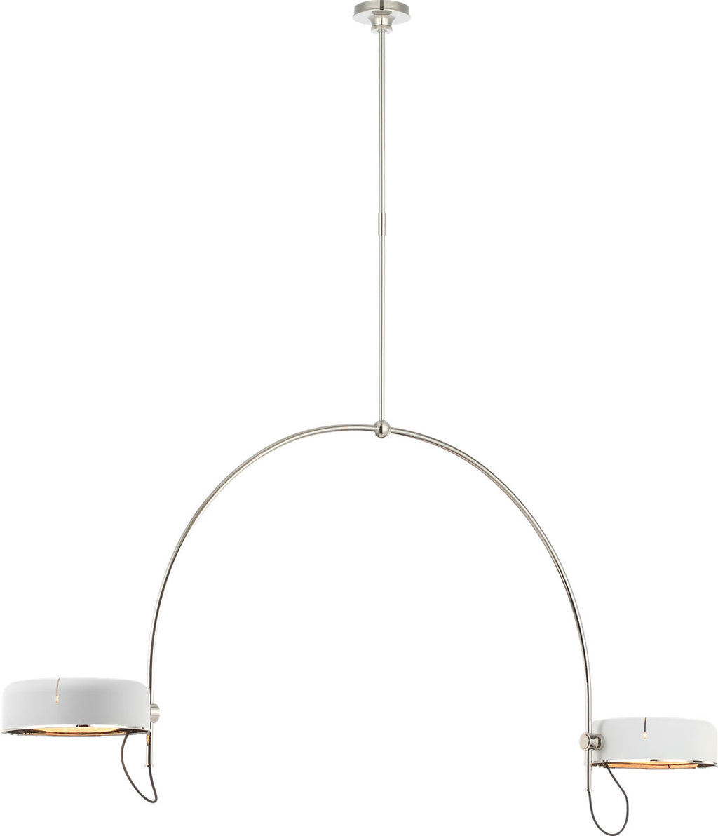 Oso 72" Linear Arched Pendant | Polished Nickel | Matte White Shade