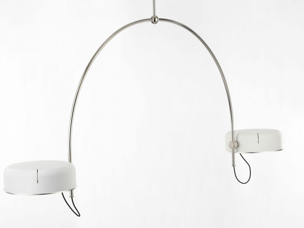 Oso 72" Linear Arched Pendant | Polished Nickel | Matte White Shade