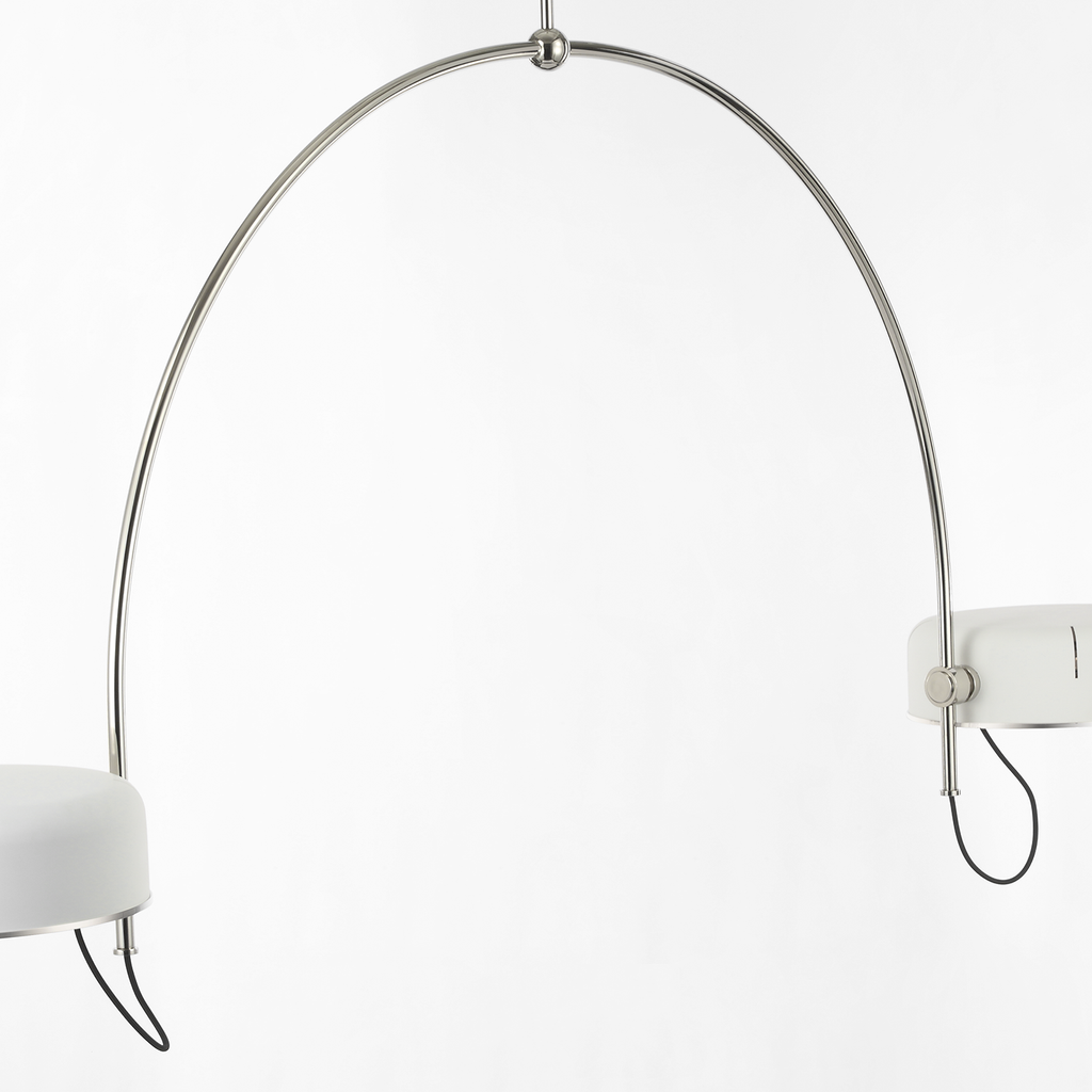 Oso 72" Linear Arched Pendant | Polished Nickel | Matte White Shade