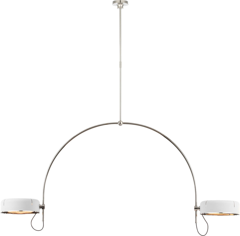 Oso 72" Linear Arched Pendant | Polished Nickel | Matte White Shade