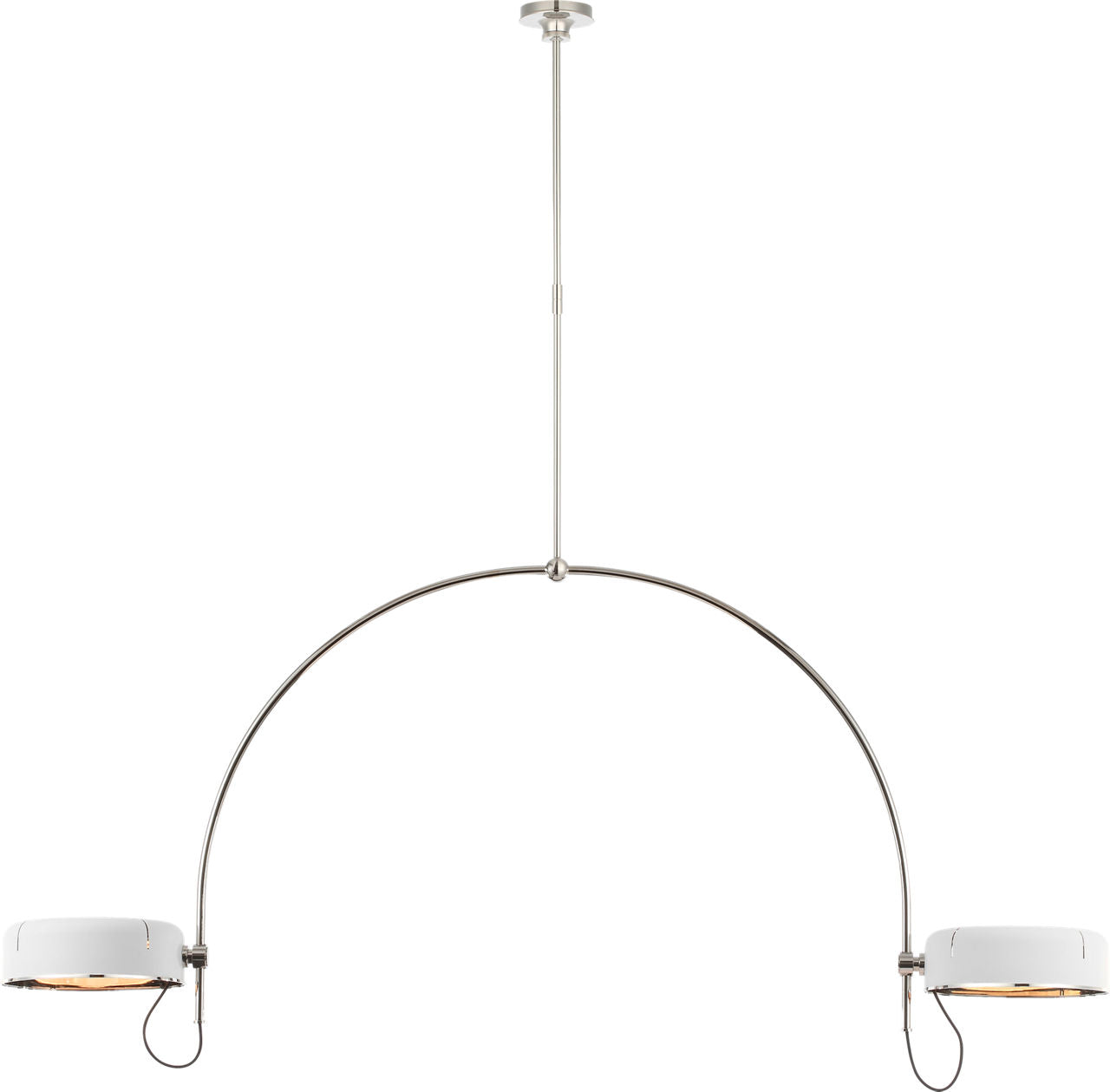 Oso 72" Linear Arched Pendant | Polished Nickel | Matte White Shade