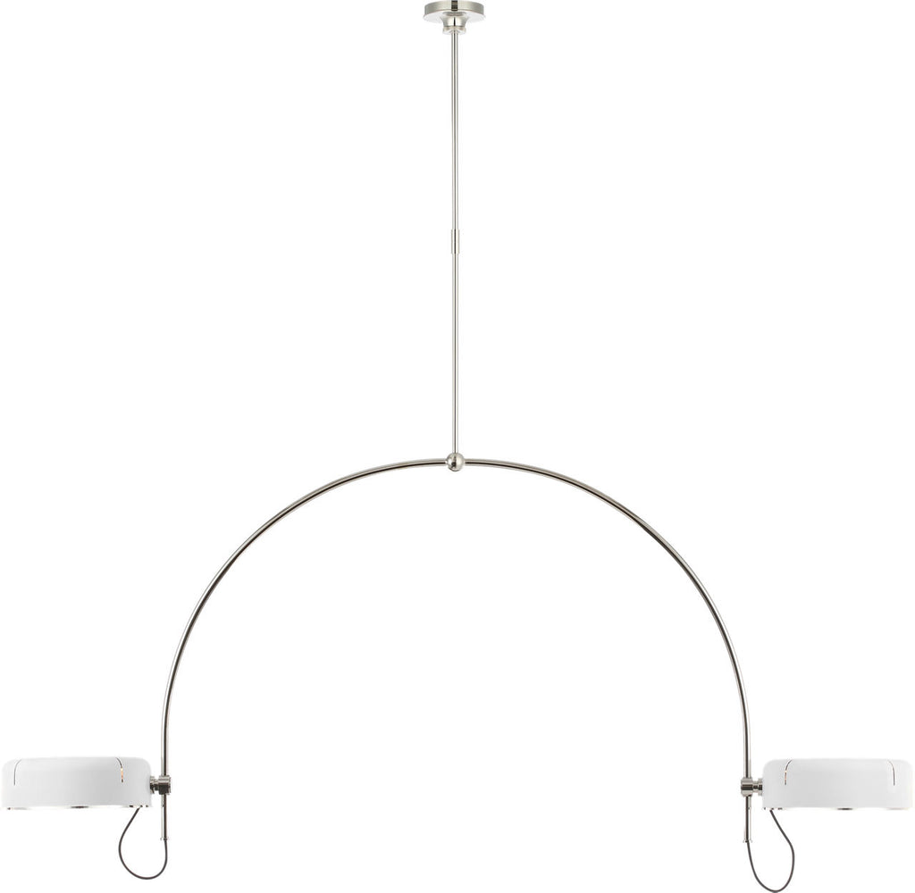 Oso 72" Linear Arched Pendant | Polished Nickel | Matte White Shade