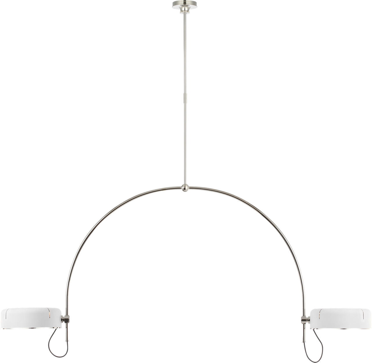 Oso 72" Linear Arched Pendant | Polished Nickel | Matte White Shade