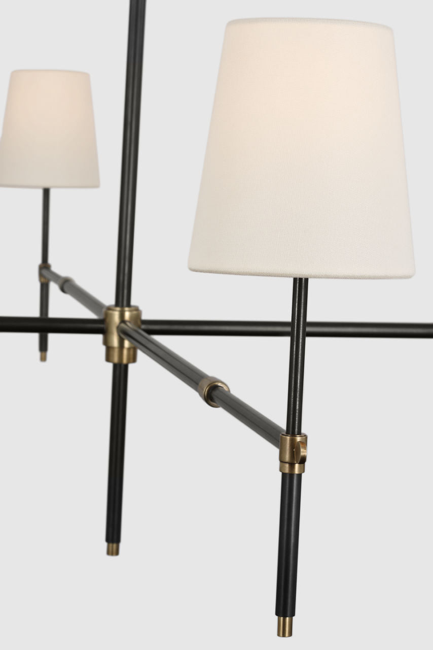 Bryant Grande Chandelier | Bronze | Linen Shades