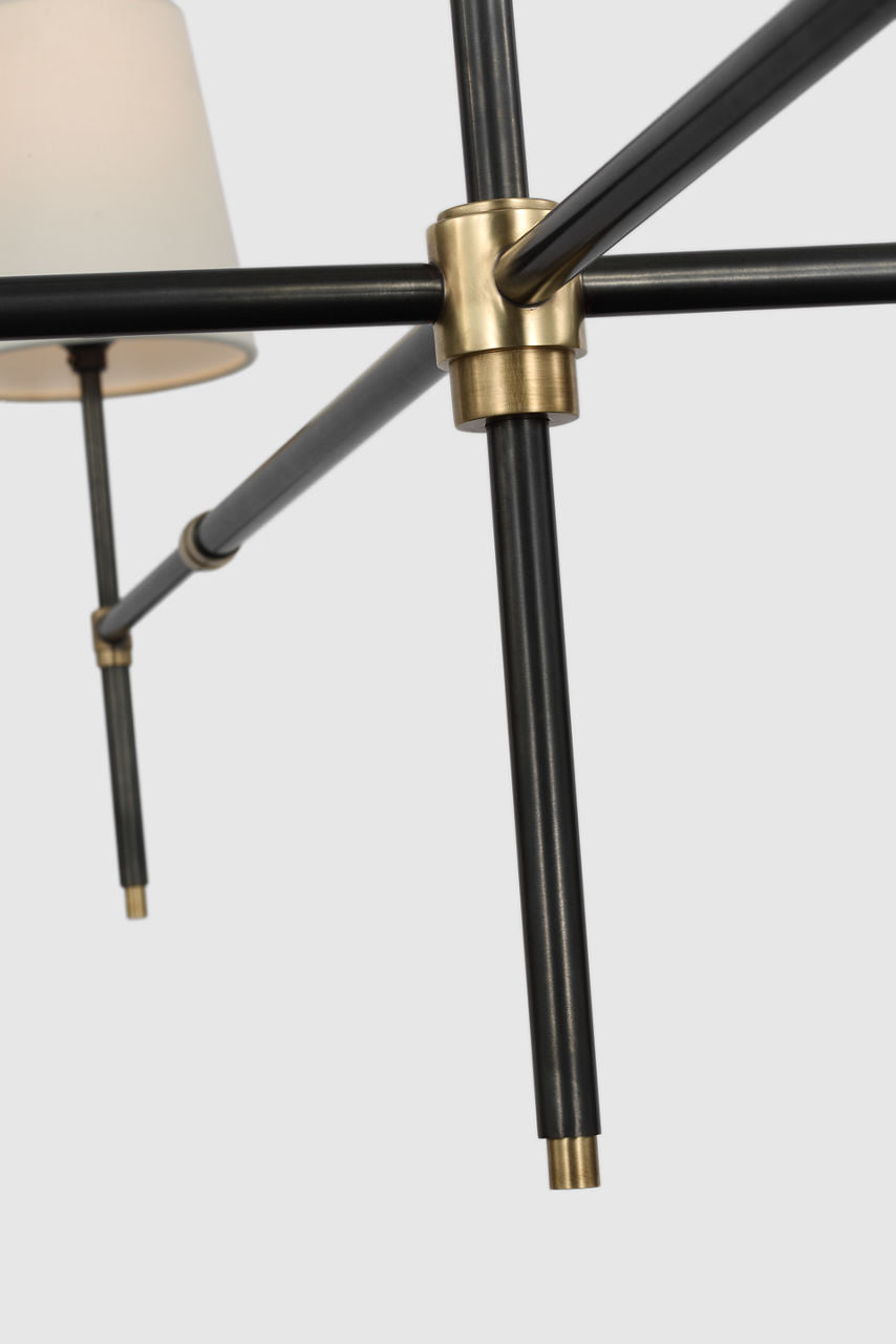 Bryant Grande Chandelier | Bronze | Linen Shades