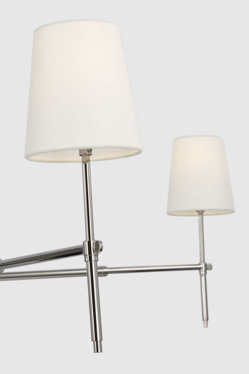 Bryant Grande Chandelier | Polished Nickel | Linen Shades