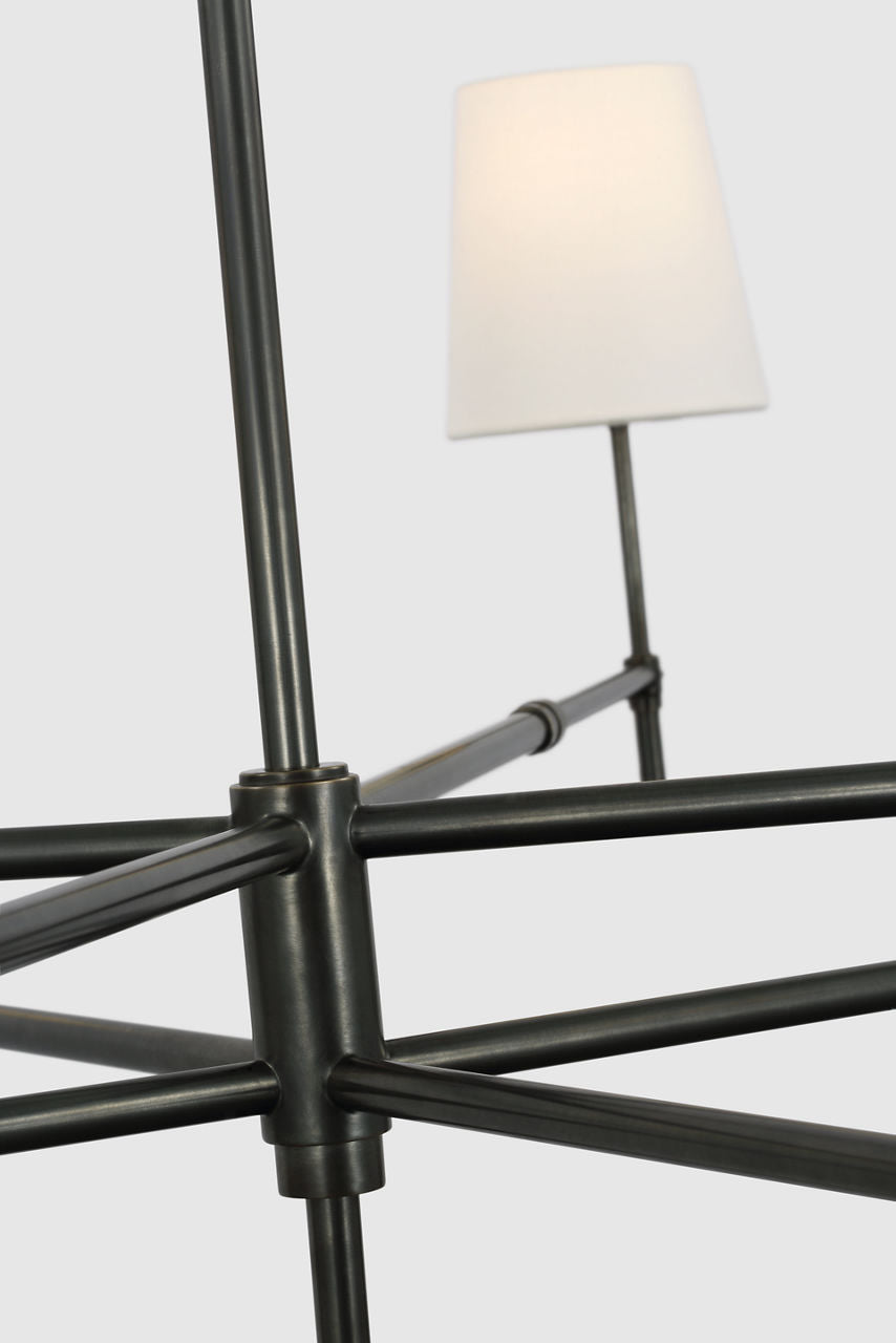 Bryant Grande Two Tier Chandelier | Bronze | Linen Shades
