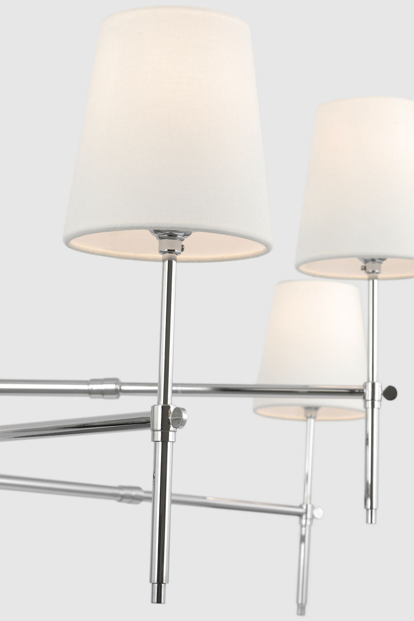 Bryant Grande Two Tier Chandelier | Polished Nickel | Linen Shades