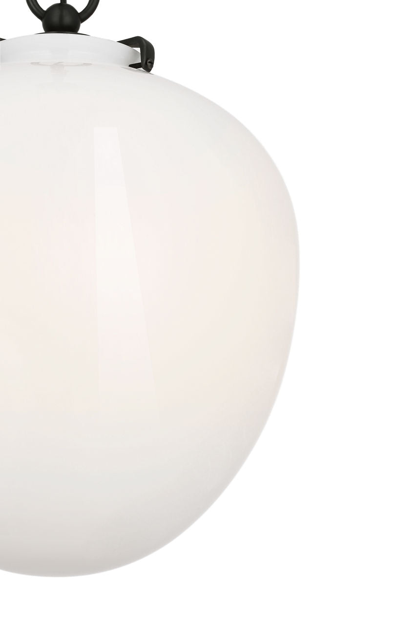 Katie Acorn Pendant | Bronze | White Glass
