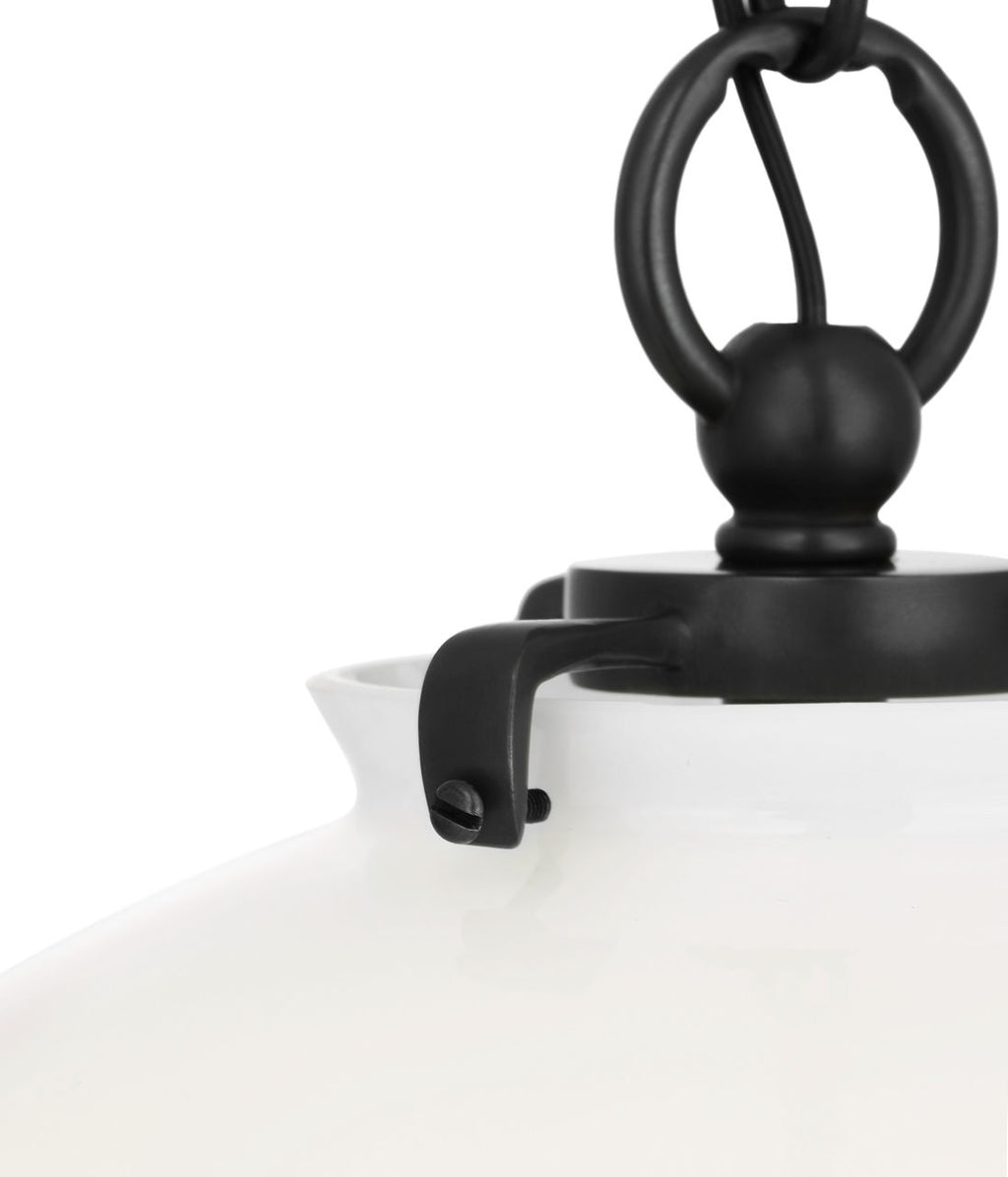 Katie Acorn Pendant | Bronze | White Glass