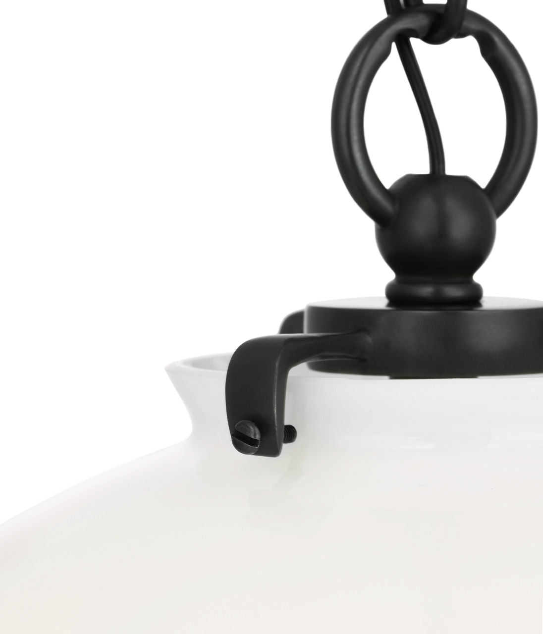 Katie Acorn Pendant | Bronze | White Glass