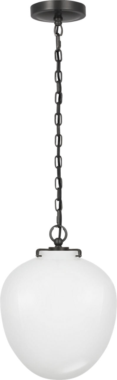 Katie Acorn Pendant | Bronze | White Glass