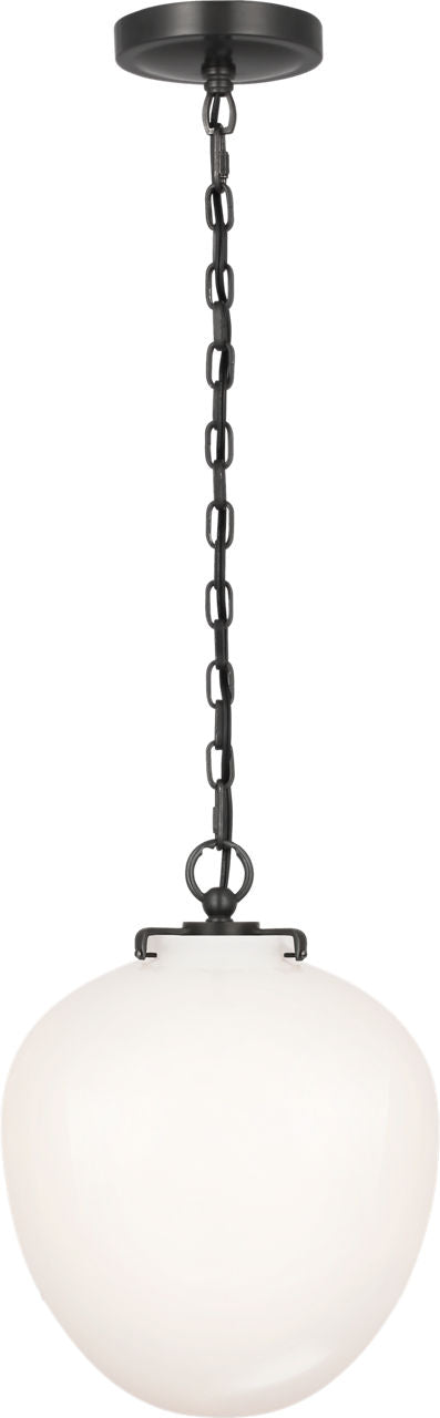 Katie Acorn Pendant | Bronze | White Glass