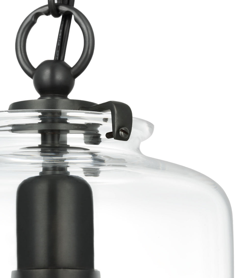 Katie Cylinder Pendant | Bronze | Clear Glass