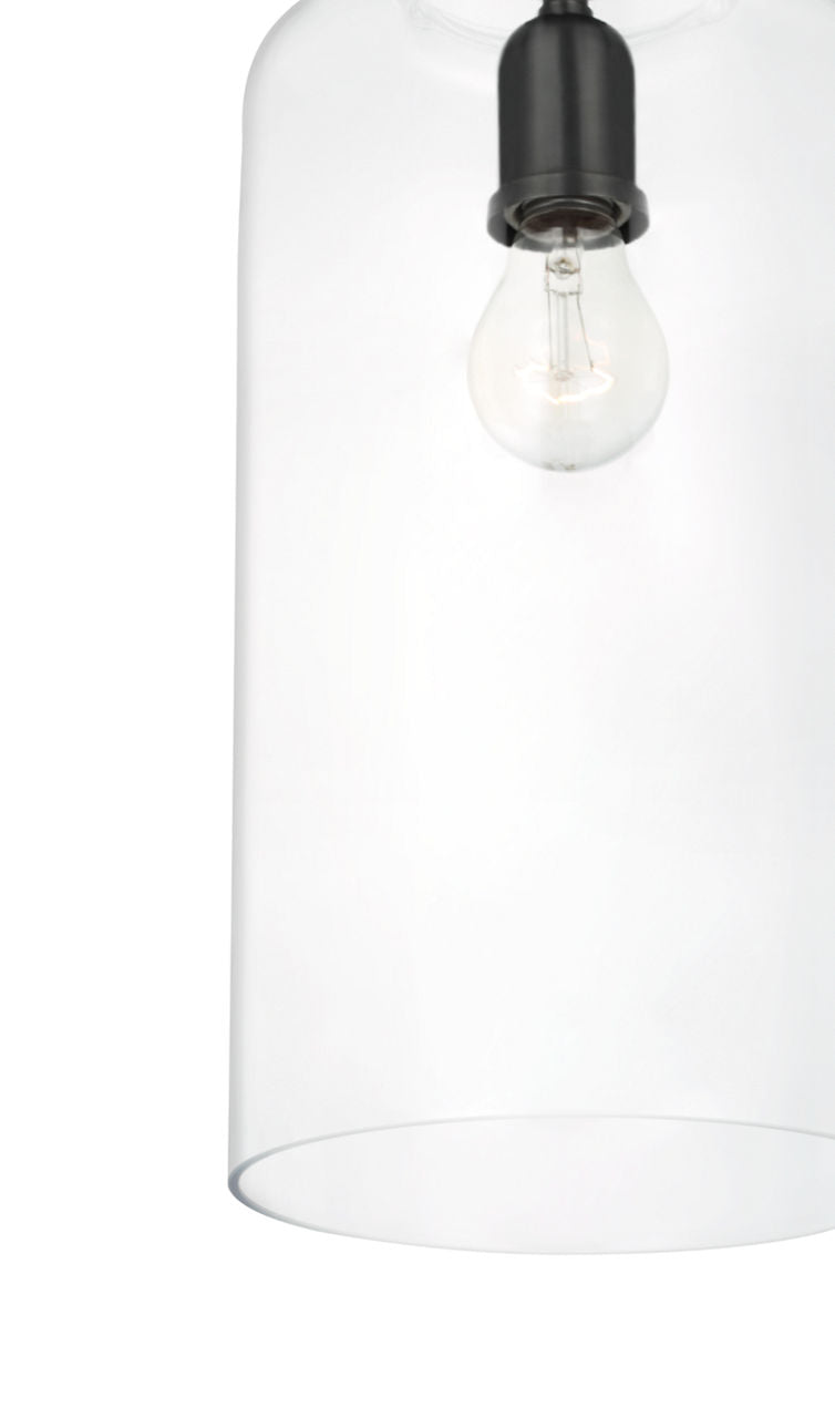 Katie Cylinder Pendant | Bronze | Clear Glass