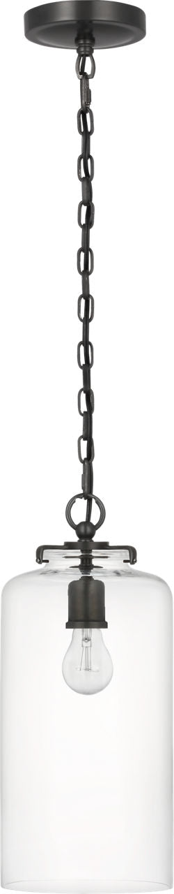 Katie Cylinder Pendant | Bronze | Clear Glass