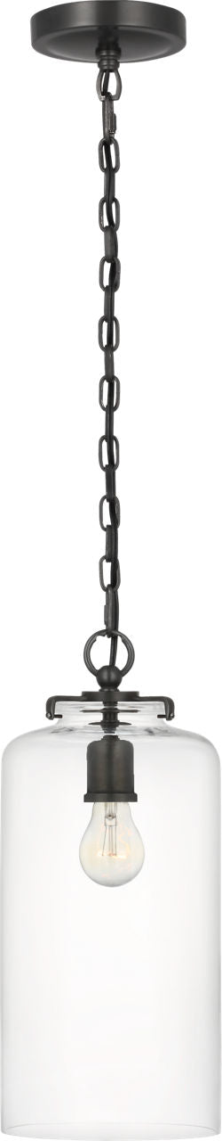 Katie Cylinder Pendant | Bronze | Clear Glass