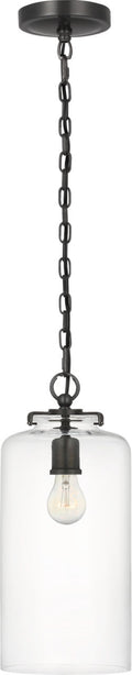 Katie Cylinder Pendant | Bronze | Clear Glass