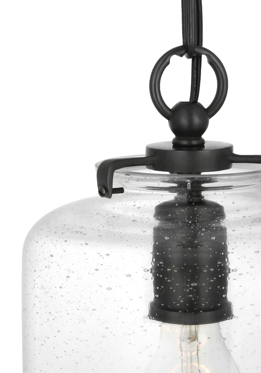 Katie Cylinder Pendant | Bronze | Seeded Glass