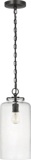 Katie Cylinder Pendant | Bronze | Seeded Glass