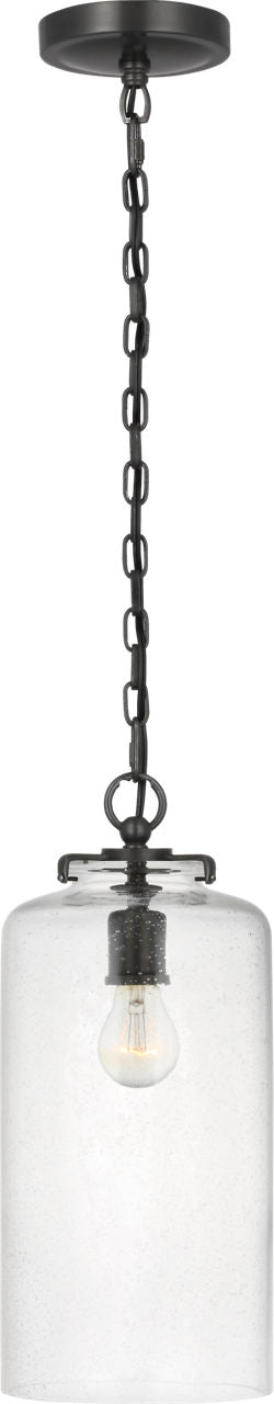 Katie Cylinder Pendant | Bronze | Seeded Glass