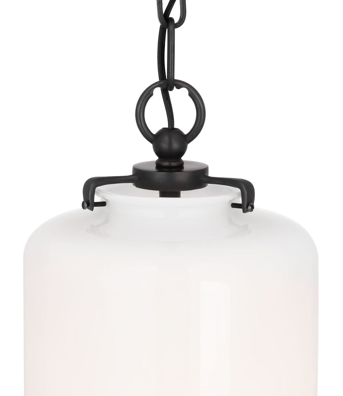 Katie Cylinder Pendant | Bronze | White Glass