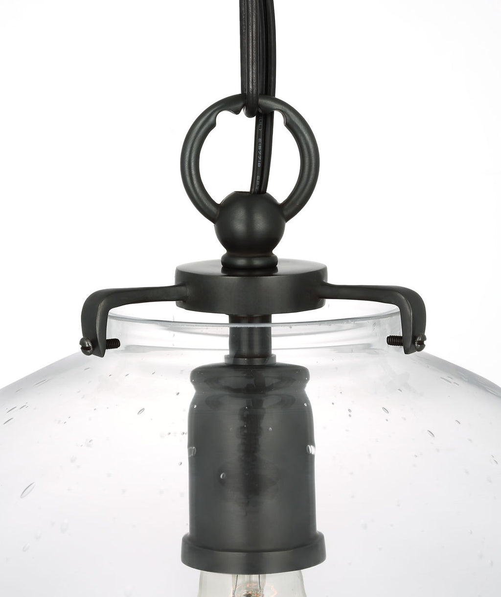 Katie Globe Pendant | Bronze | Seeded Glass