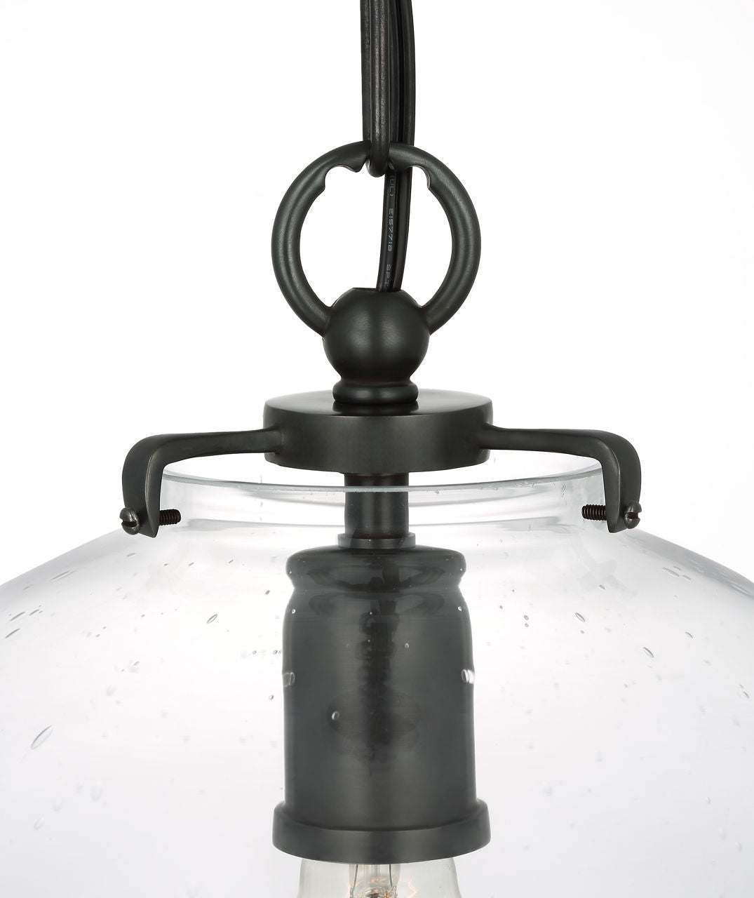 Katie Globe Pendant | Bronze | Seeded Glass