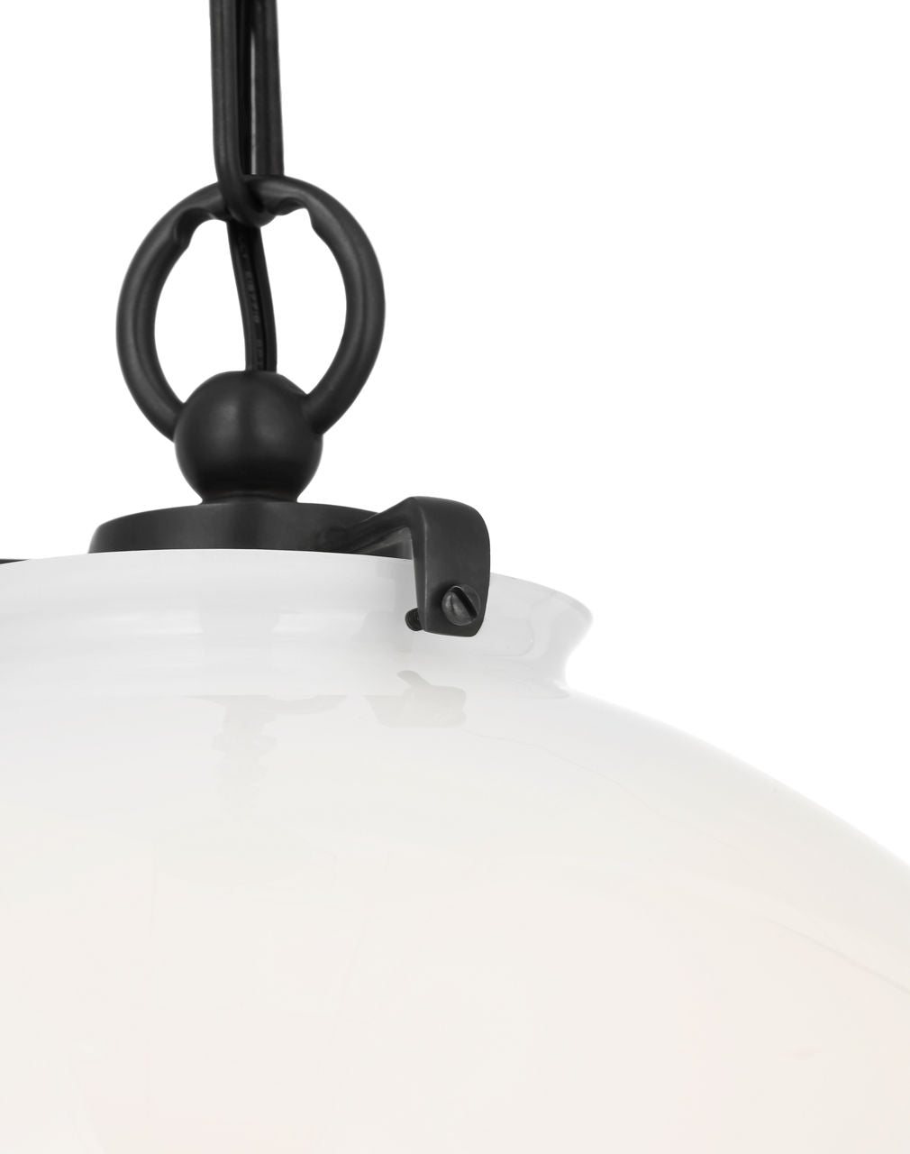Katie Globe Pendant | Bronze | White Glass