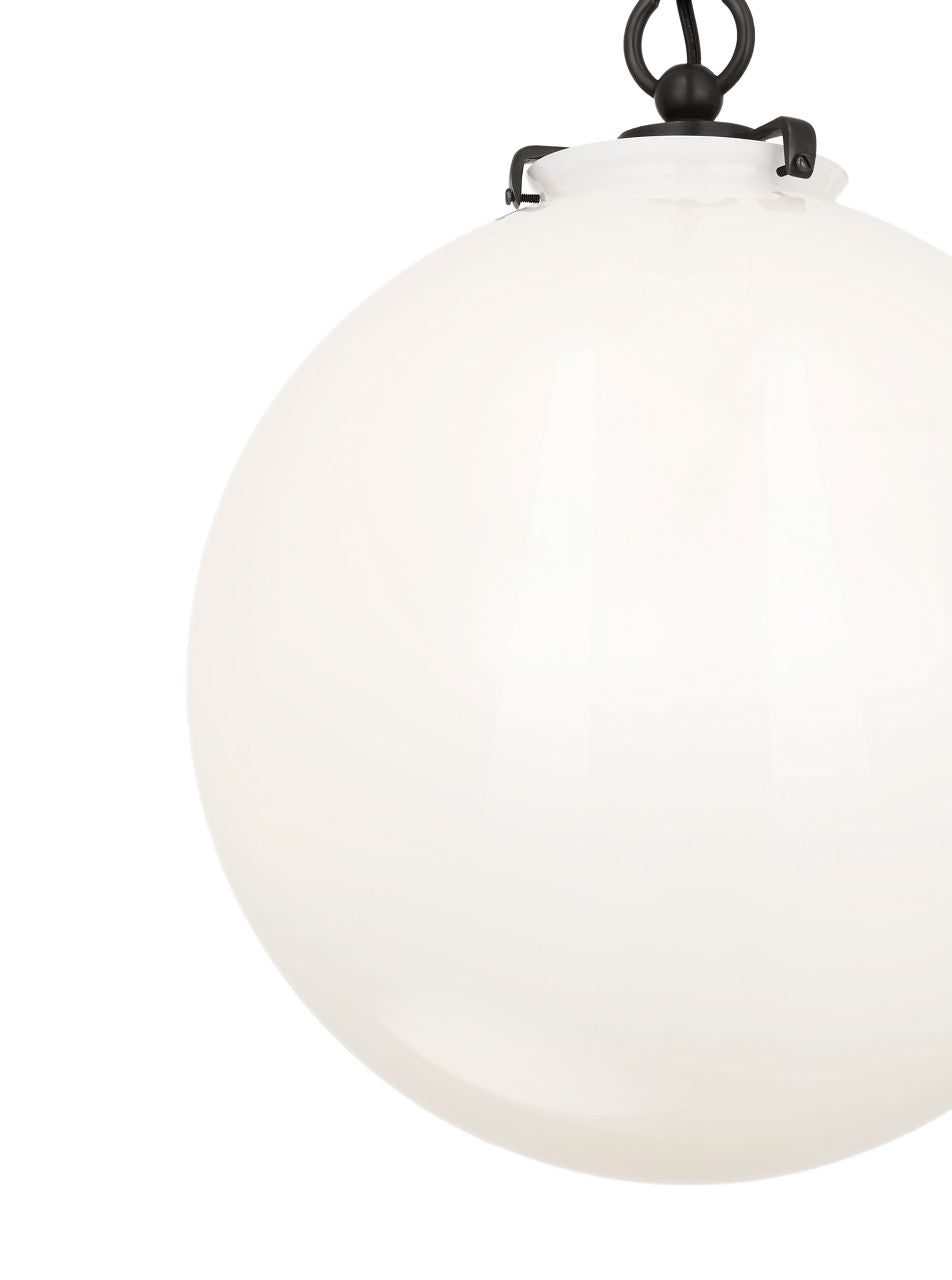 Katie Globe Pendant | Bronze | White Glass