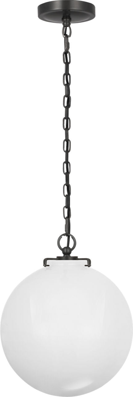 Katie Globe Pendant | Bronze | White Glass